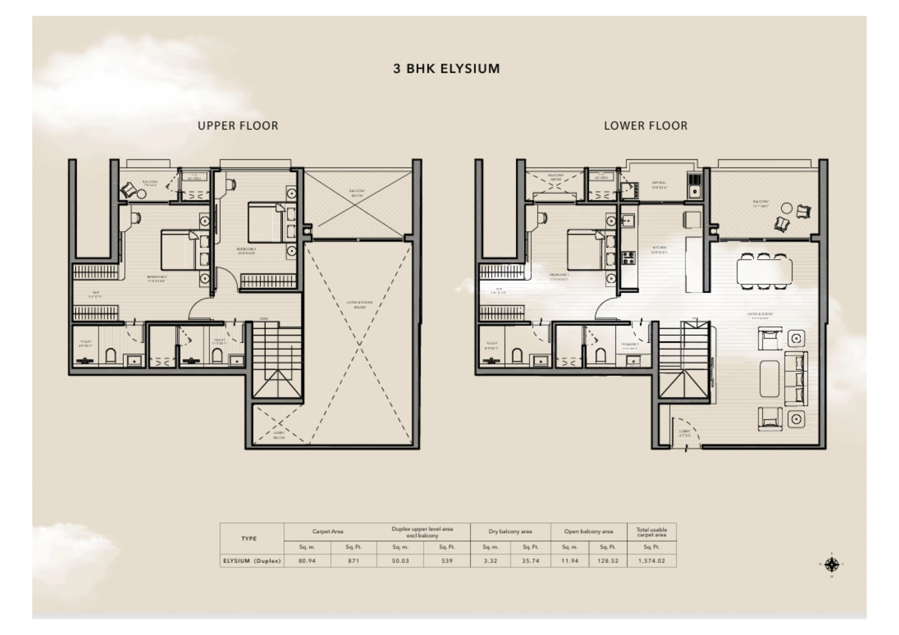 Floor plan of Kunal Group Canary the Sky — photo gallery, images, brochure, amenities, cost sheet, price breakup, availability details, RERA number, RERA certificate, possession date, layout plan, logo, floor plan, master plan, and location map showcasing project highlights and features.