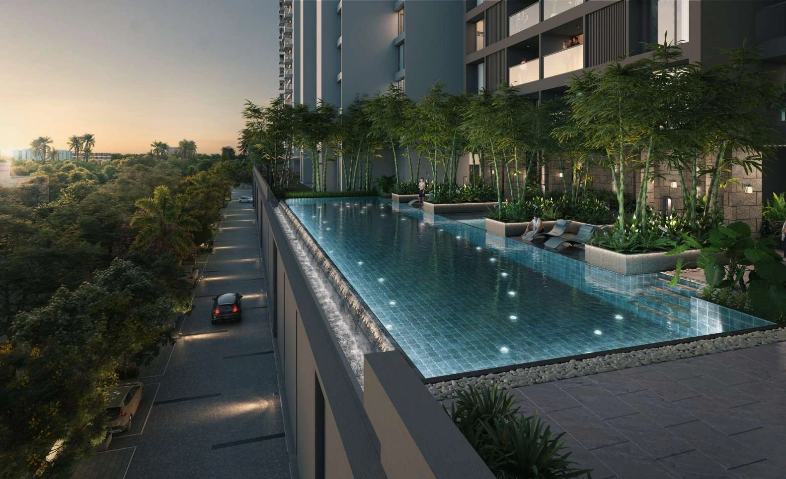 Exterior view of Kunal Group Canary the Sky; photo gallery, images, brochure, amenities, cost sheet, price breakup, availability details, RERA number, RERA certificate, possession date, layout plan, logo, floor plan, master plan, and location map showcasing project highlights and features.